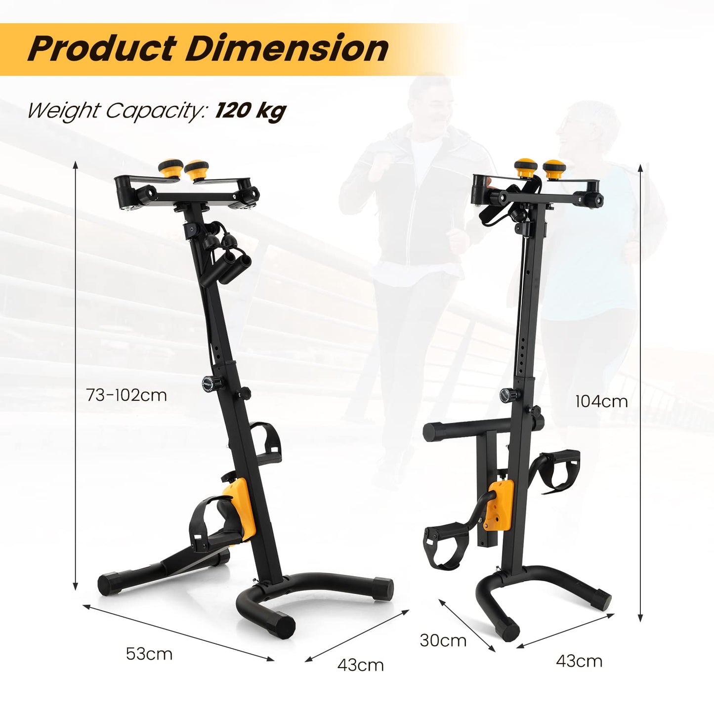 Hand Arm Leg and Knee Elderly Home Pedal Exercise Bike with Adjustable Handgrip