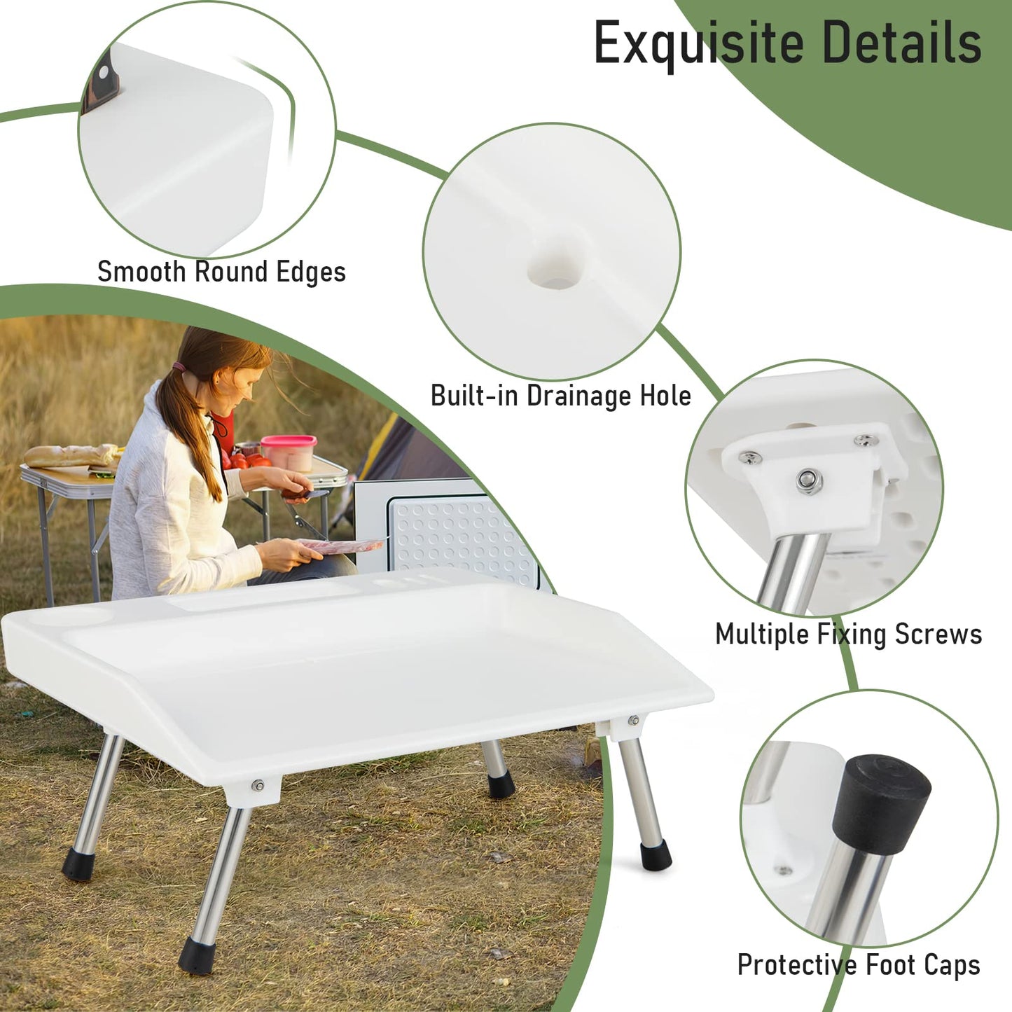Portable Fish Fillet Washing Station with Drainage Hose & Knife Groove