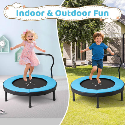 Trampoline with Foam Handlebar & Safety Pad for 3-6 Years Old Toddlers