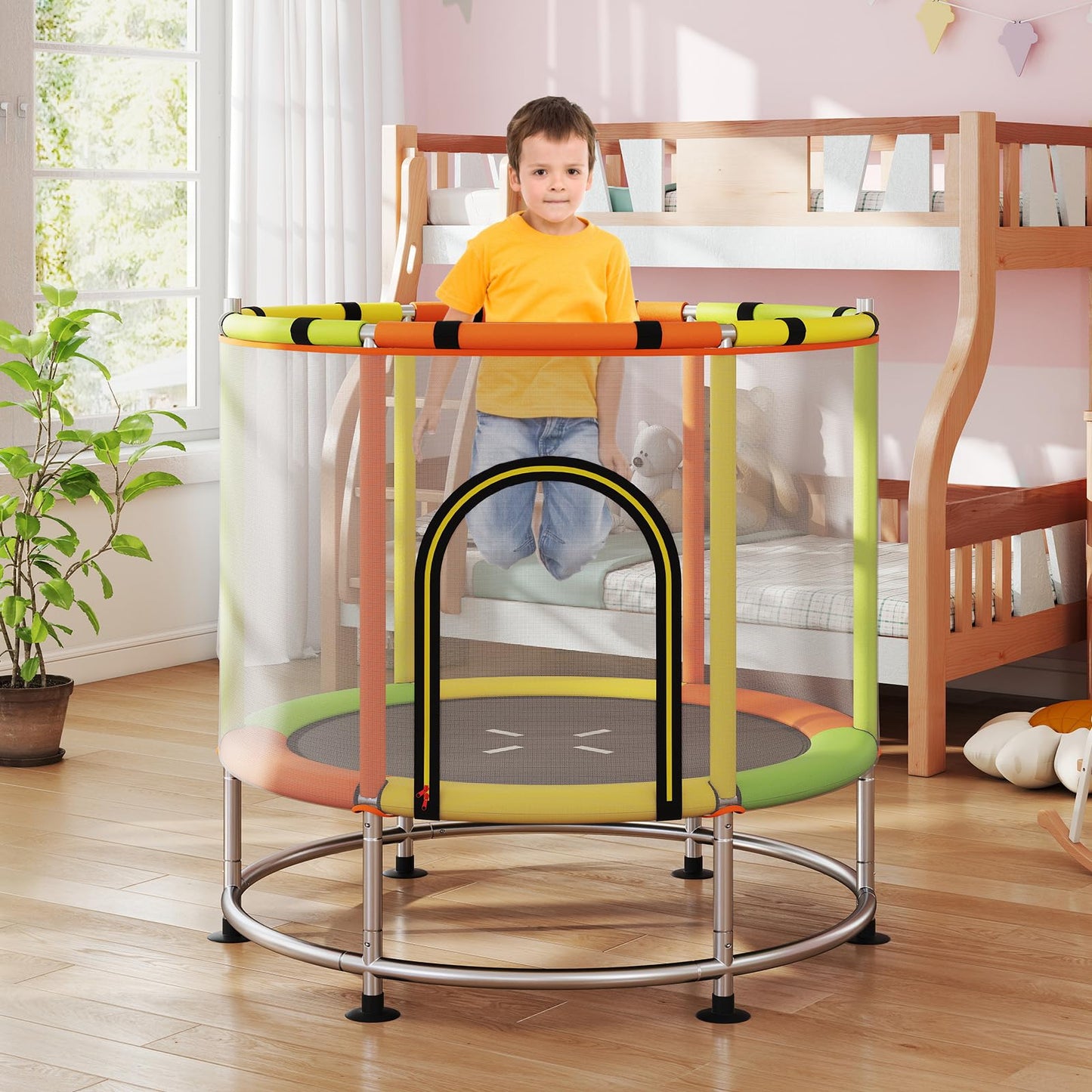 55" Kids Trampoline for 3-6 Years Old Boys & Girls