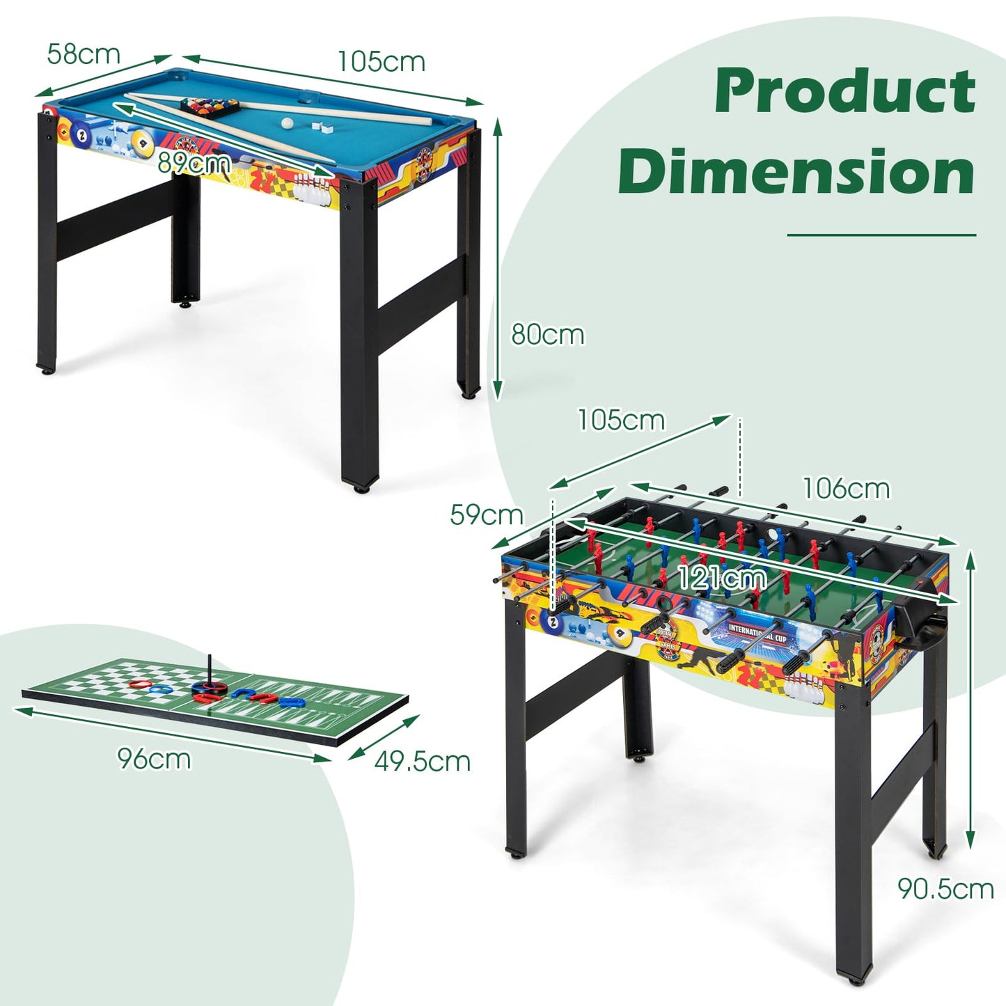 12-in-1 Combo Game Table Set w/Foosball