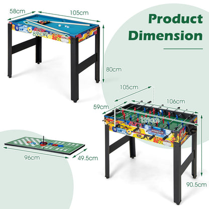 12-in-1 Combo Game Table Set w/Foosball