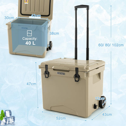 40L Hard Cooler with Built-in Bottle Opener Wheels & Handle