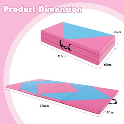 240 x 117 x 5 cm Gymnastics Mat with Carrying Handles & Hook and Loop Fasteners