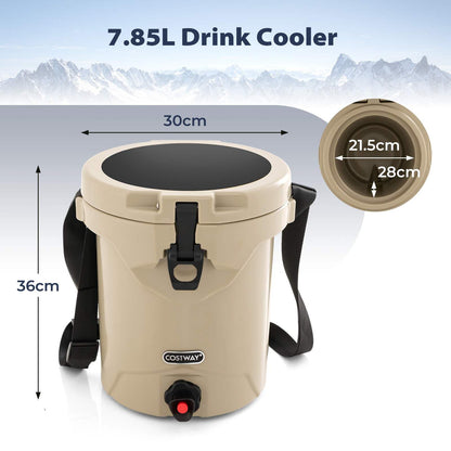 7.85 L Portable Insulated Ice Chest with Flat Seat Lid