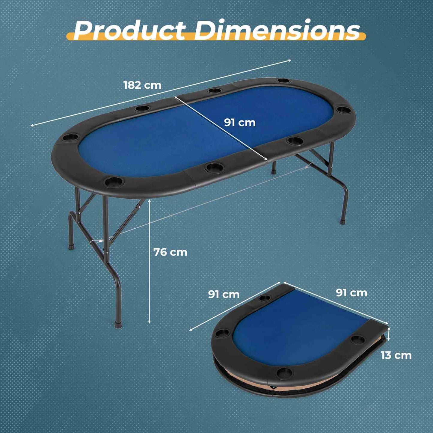 Folding Cardboard Game Table w/8 Cup Holders