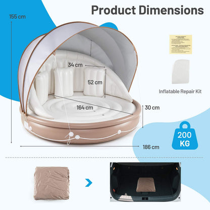 Inflatable Canopy Island w/Retractable & Removable Canopy SPF50+