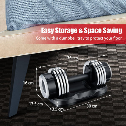 2 PACK Weight Adjustable Dumbbells with Anti-Slip Handle