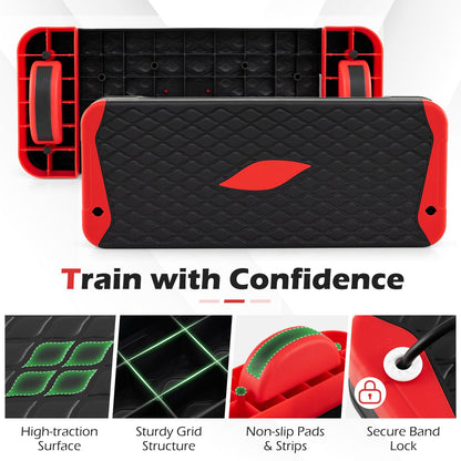 3-in-1 Aerobic Step Platform Set, 300 KG Adjustable Workout Stepper with 2 Stackable Risers