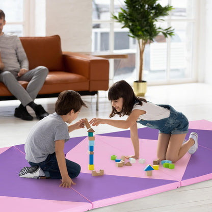 300 cm x 117 cm x 5 cm Folding Exercise Mat with Hook & Loop Fasteners & Carrying Handle