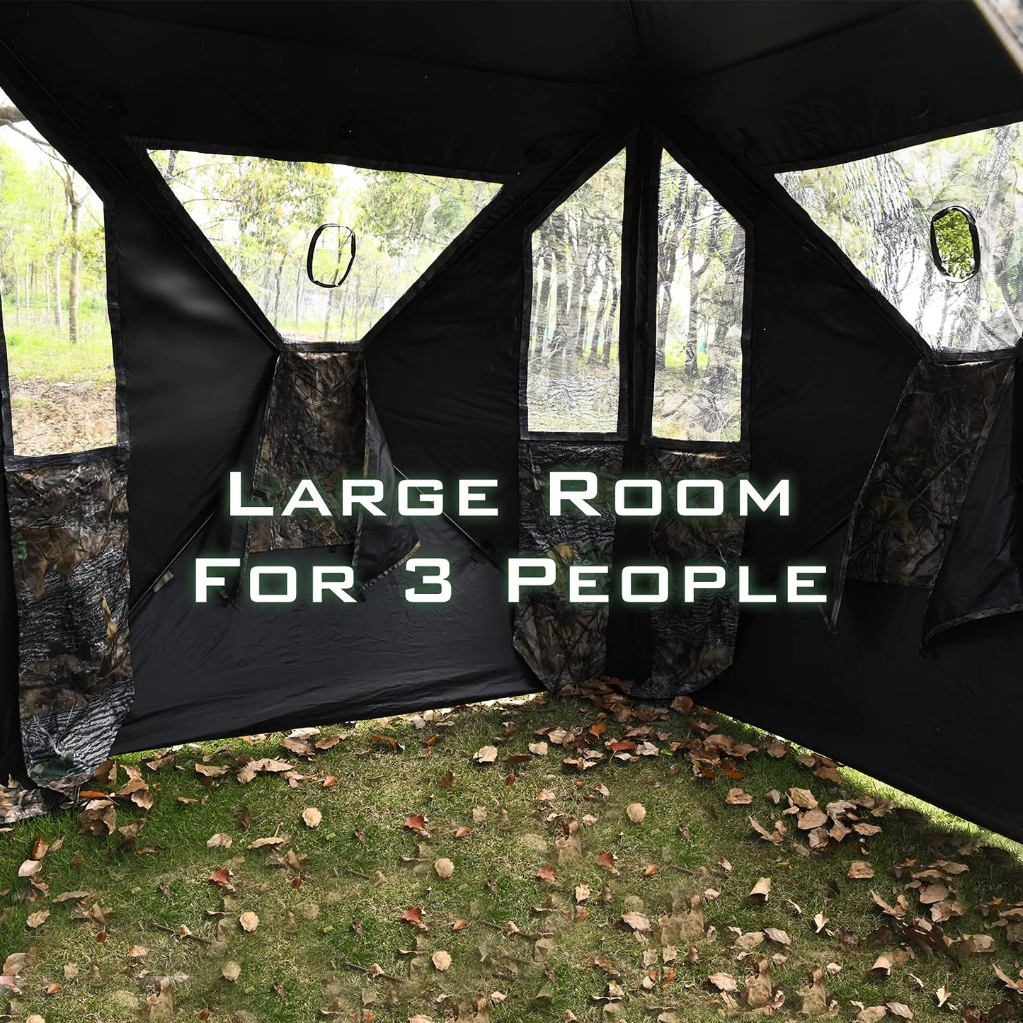 Portable Hunting Blind 3 Person Pop-up Ground Tent w/Gun Ports