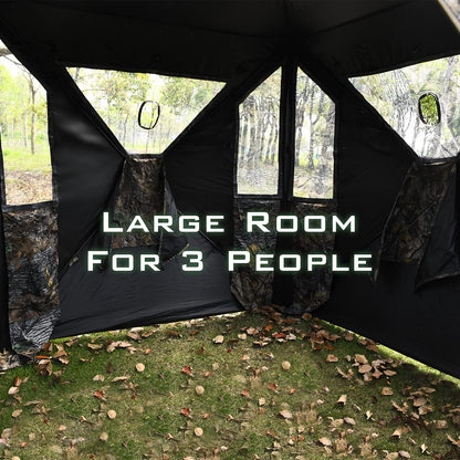 Portable Hunting Blind 3 Person Pop-up Ground Tent w/Gun Ports