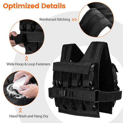 20 Kg Weight Vest with Removable Iron Weights for Strength Training and Running
