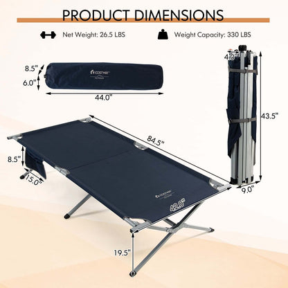 Folding Camping Cot Extra Wide Sleeping Pad for Adults and Children