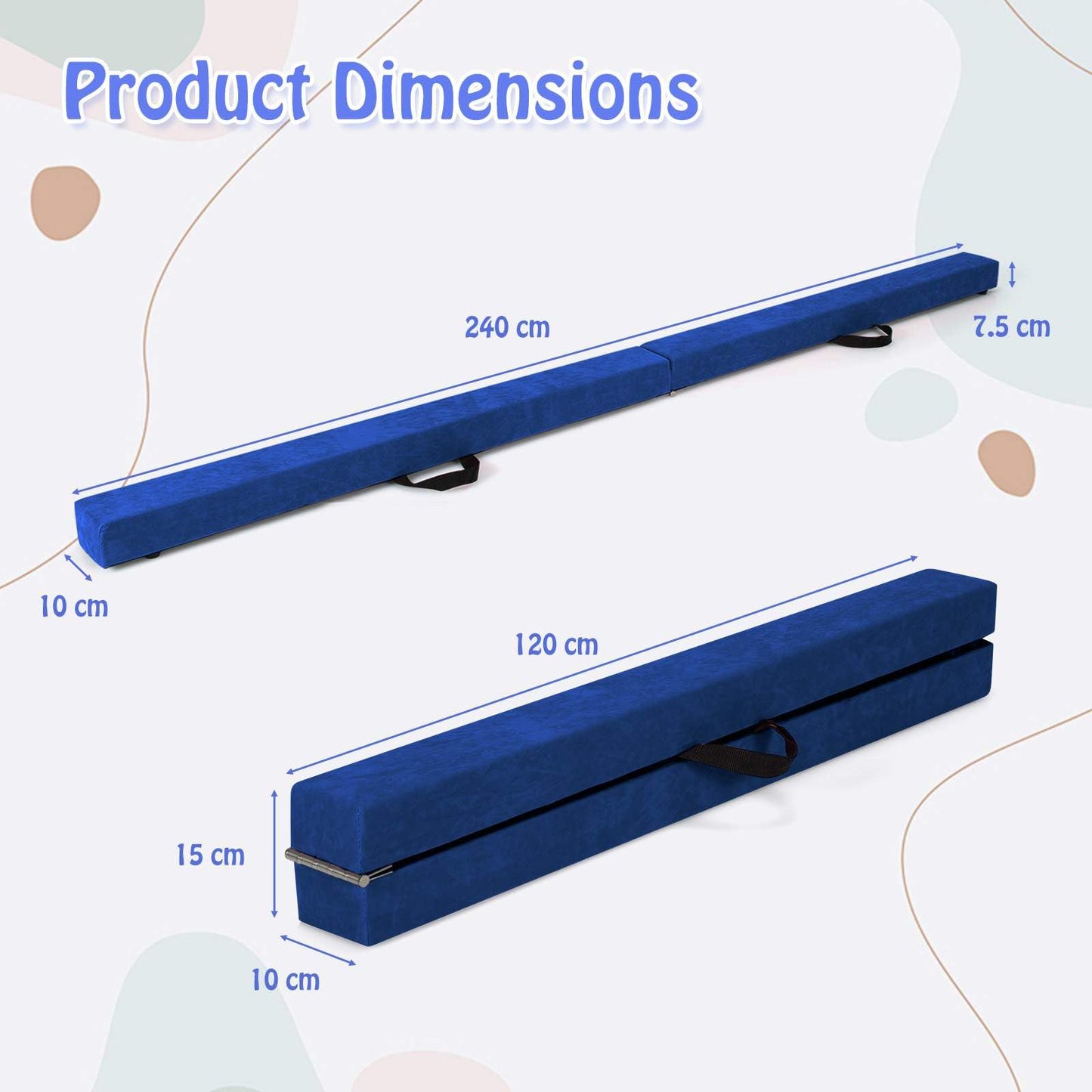 Portable Gymnastic Beam with Solid Wood Base & Anti-Slip Bottom