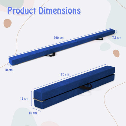 Portable Gymnastic Beam with Solid Wood Base & Anti-Slip Bottom