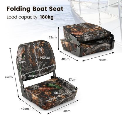 2-Piece Low Back Boat Seat Set for Most Support Bases