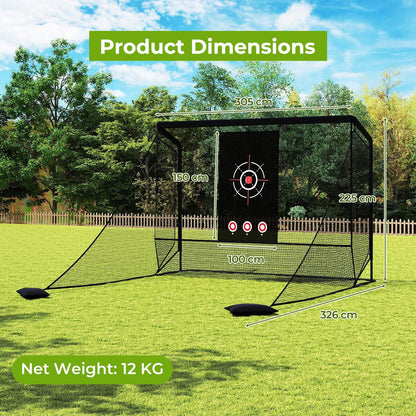 Golf Practice Hitting Net with Dual Side Barriers and Target Cloth