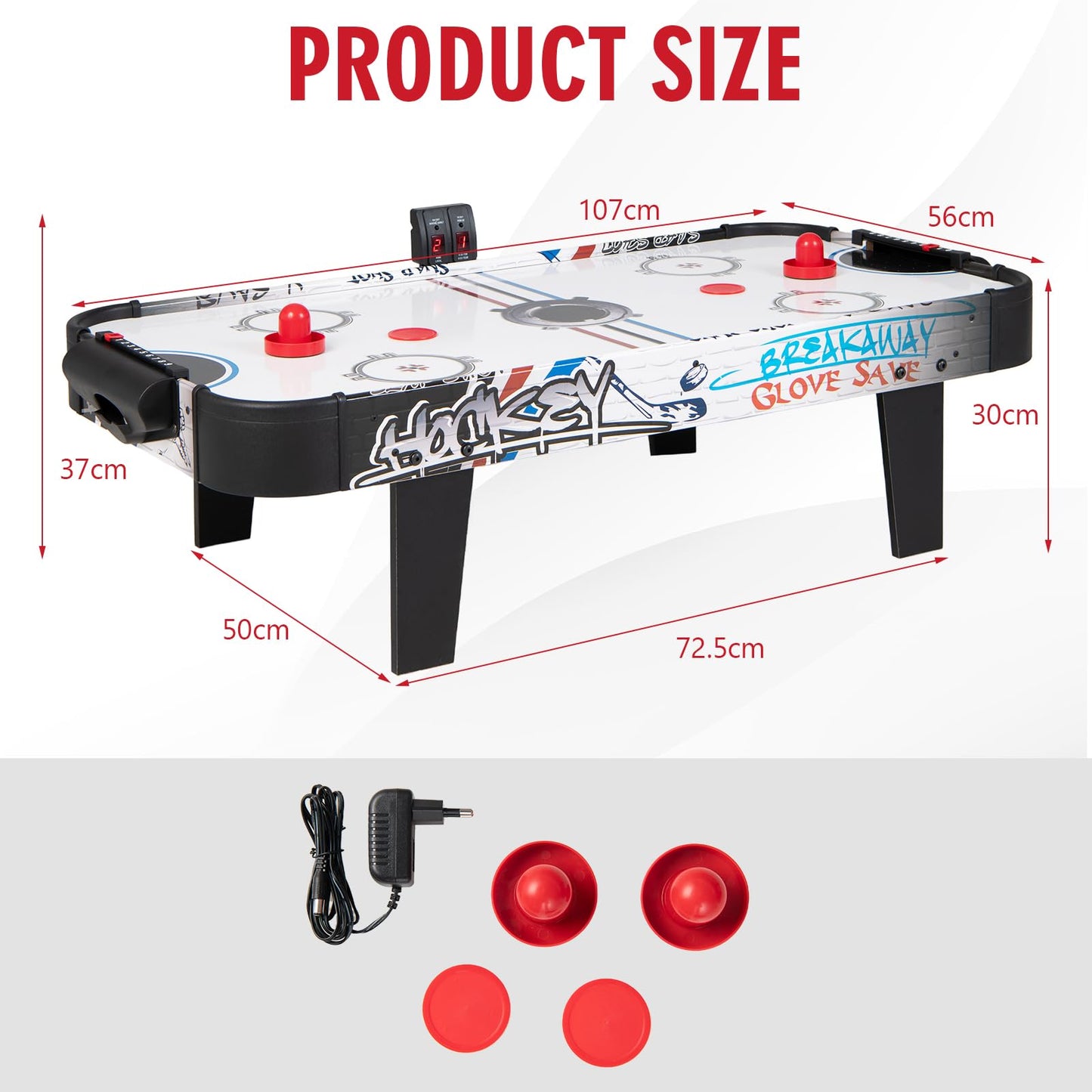 107cm Air Powered Hockey Table W/ 2 Pucks