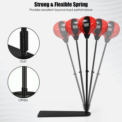 Inflatable Boxing Ball with Boxing Gloves & Air Pump & Stand