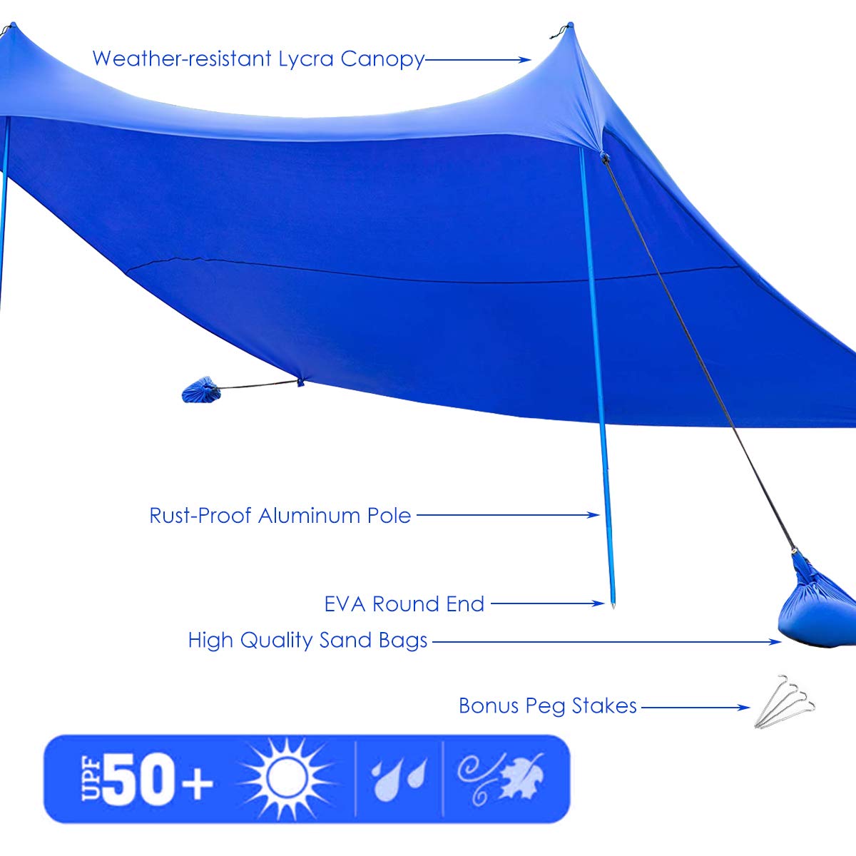 3x2.8 M Beach Sunshade Sun Tent Portable Sun Shade Canopy