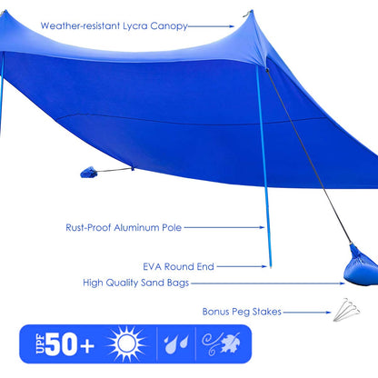 3x2.8 M Beach Sunshade Sun Tent Portable Sun Shade Canopy