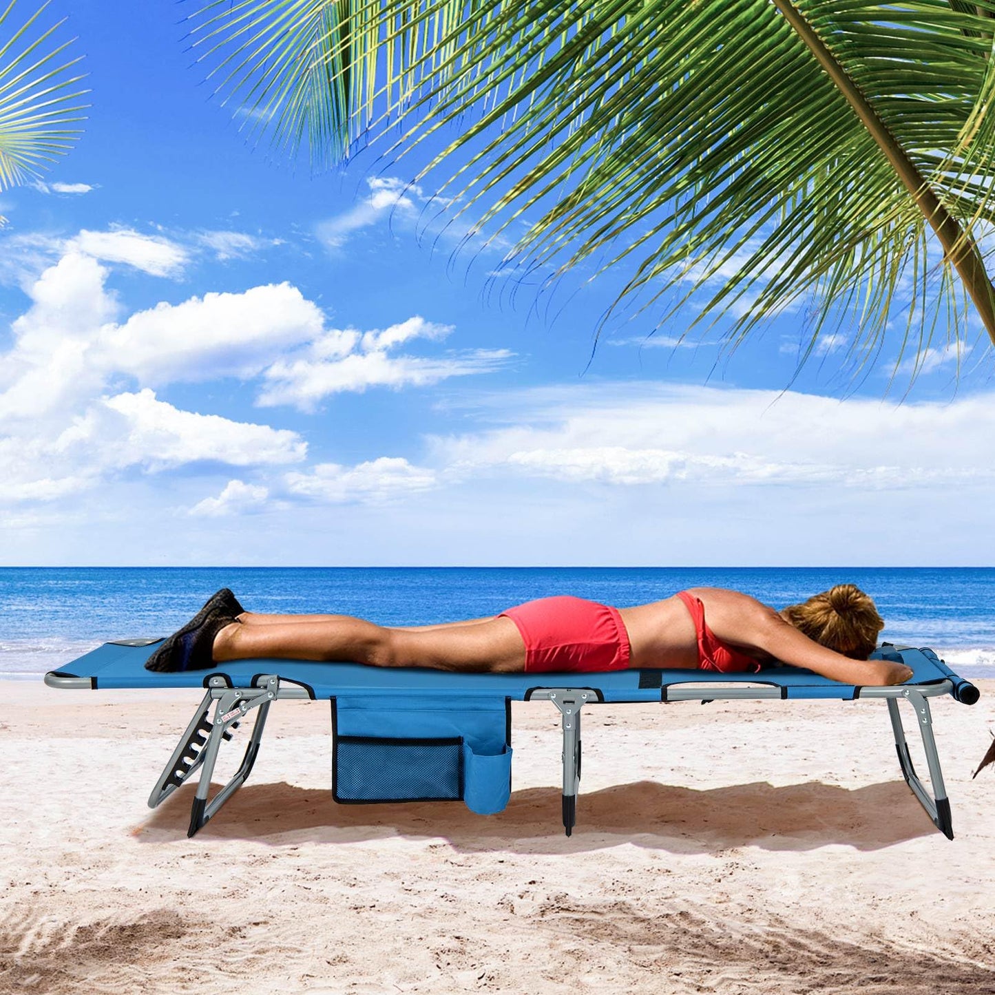 Outdoor Folding Chaise Lounge Chair 5-position Lounge Chair