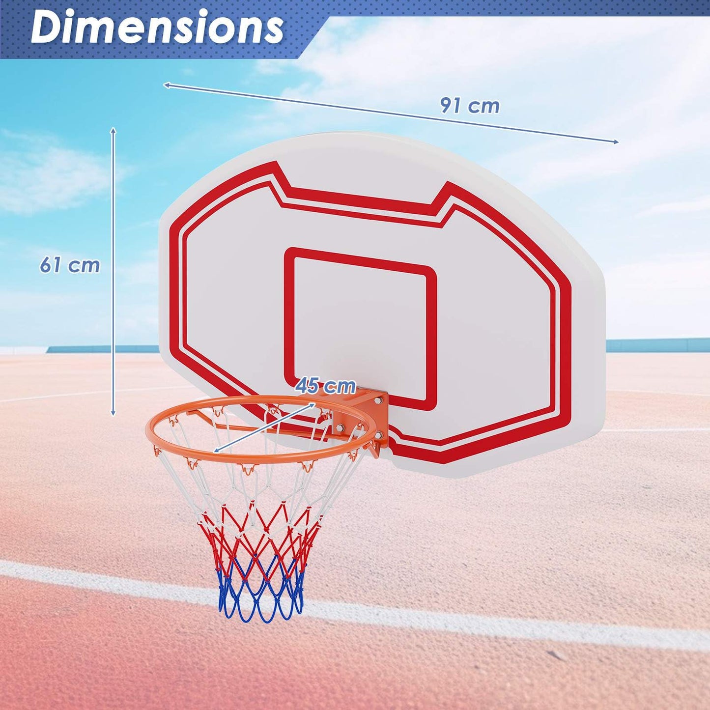 Large Wall Mounted Basketball Hoop for Kids Teens Adults