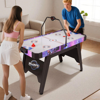 145CM Air Hockey Table with Powerful 12V Motor and LED Digital Scoreboard