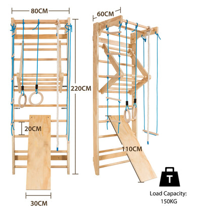 Wooden Rung Wall Climbing Wall Gymnastic Wall for Family