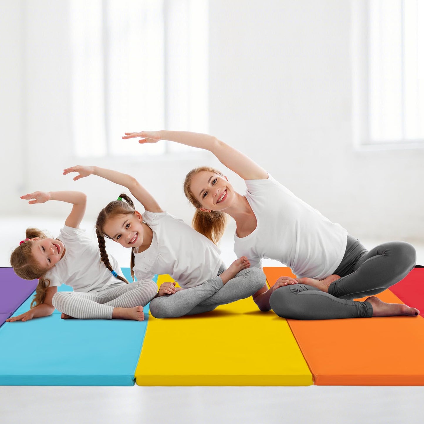 200 cm x 75 cm Tumbling Mat for Kids Portable & Lightweight PU Leather Exercise Mat