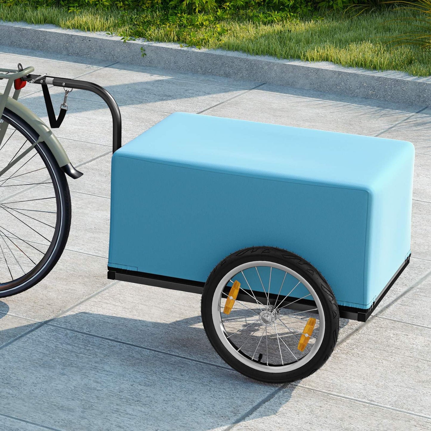 Bike Cargo Trailer with Foldable Frame & Oxford Cloth Cover
