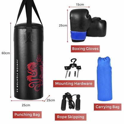 5 Pieces Kids Punching Bag Set Hanging Punching Set with Boxing Gloves