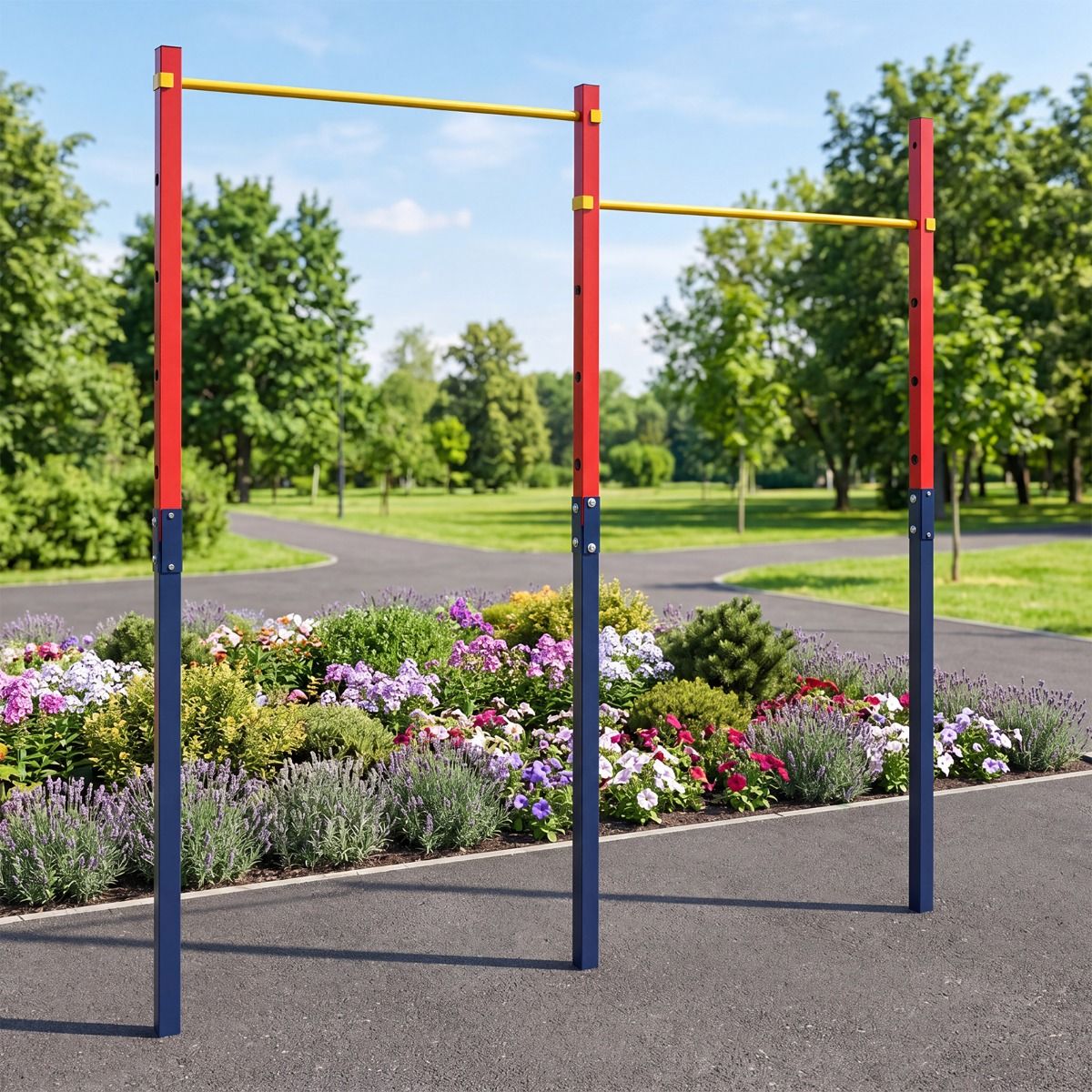 220 kg In-Ground Pull Up Bar with 5 Adjustable Heights and Anchors