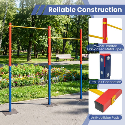 220 kg In-Ground Pull Up Bar with 5 Adjustable Heights and Anchors