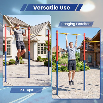 220 kg In-Ground Pull Up Bar with 5 Adjustable Heights and Anchors