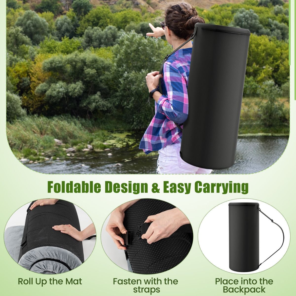 Indoor outdoor Foldable Camping Mattress High density foam Cushion