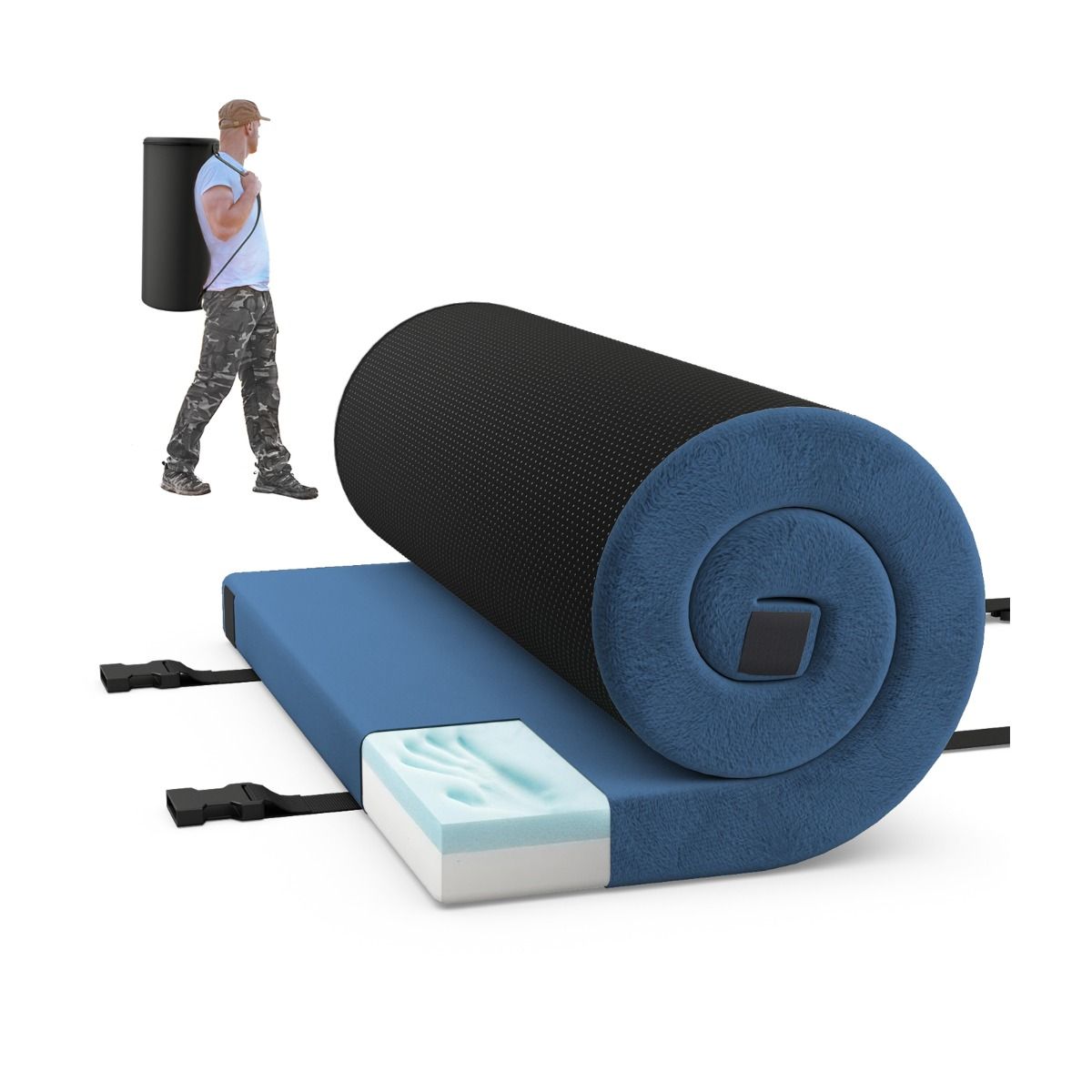 Indoor outdoor Foldable Camping Mattress High density foam Cushion