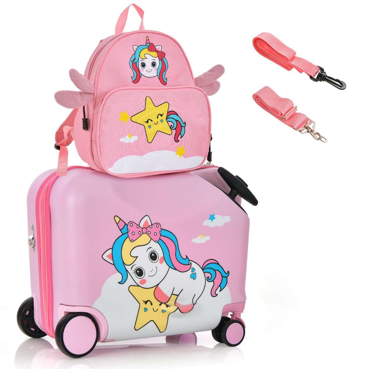2 PC Kids Luggage Set with Spinner Wheels