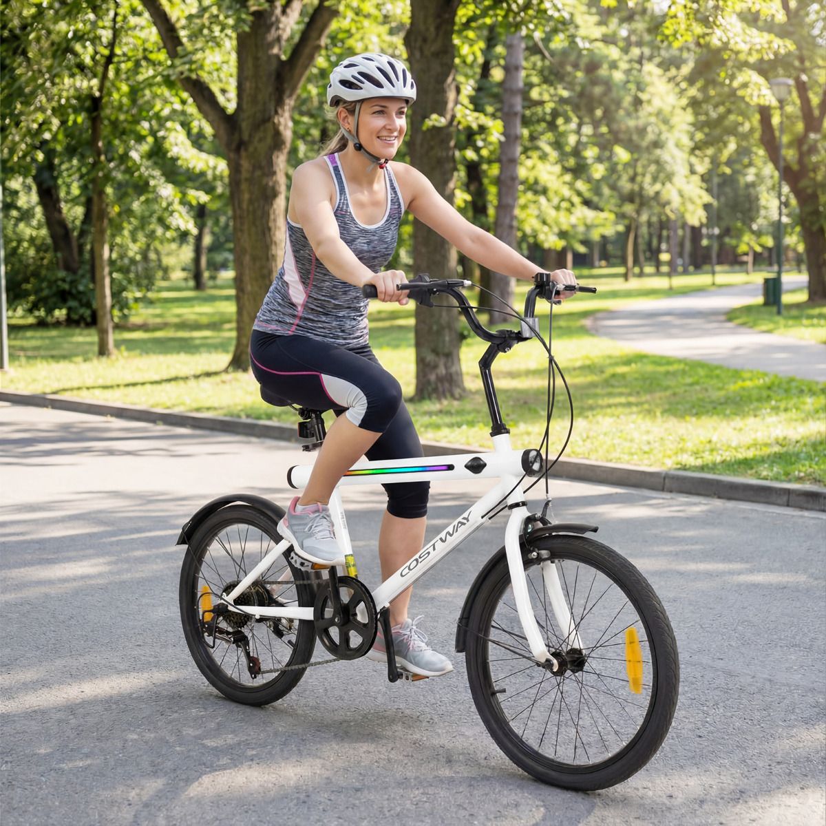 Lighted Cycling Bike with Adjustable Handlebar and Seat