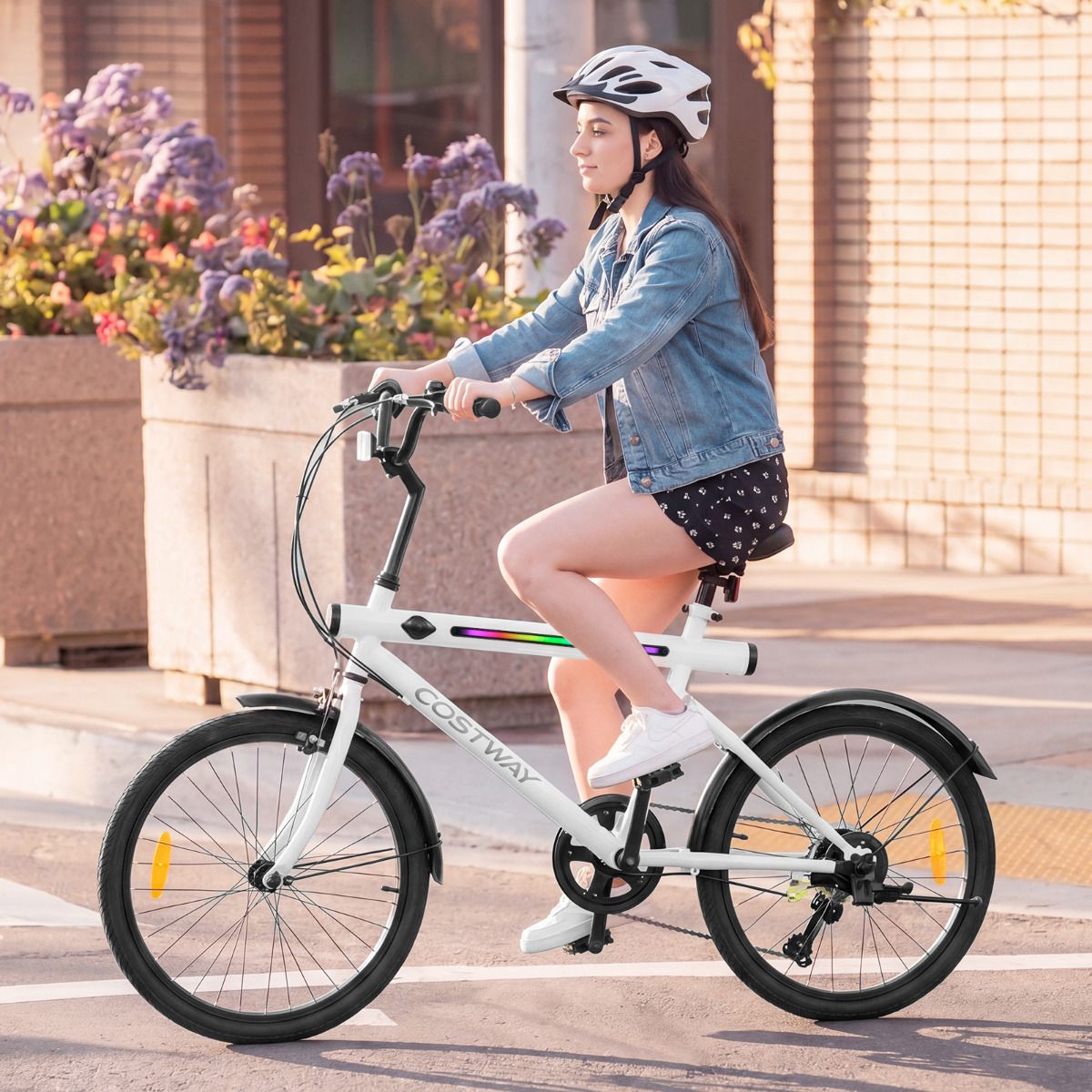 Lighted Cycling Bike with Adjustable Handlebar and Seat