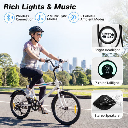 Lighted Cycling Bike with Adjustable Handlebar and Seat