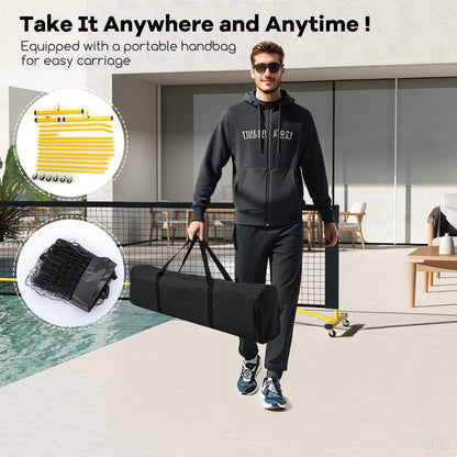 Pickle Ball Net System with Metal Frame and Wear-resistant Net