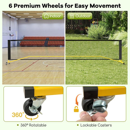 Pickle Ball Net System with Metal Frame and Wear-resistant Net