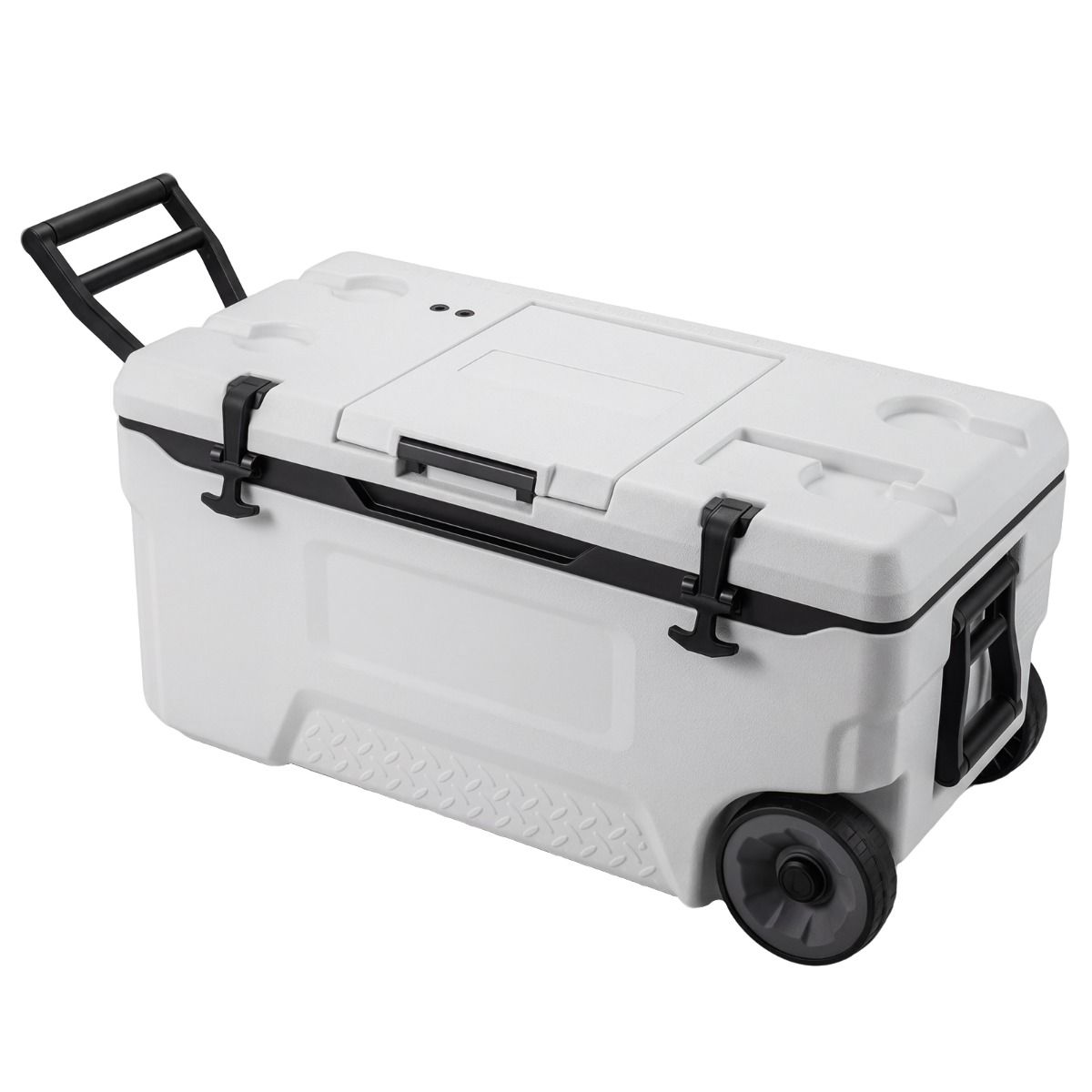 70 L Rolling Cooler with Molded Design and Wheels for Fishing Camping