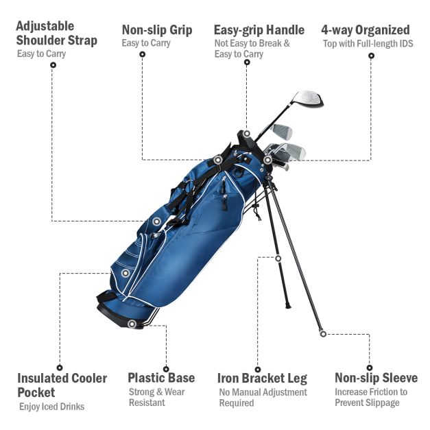 Ultra Lightweight Golf Bag with 4-Way Top Dividers for Golf Course & Travel