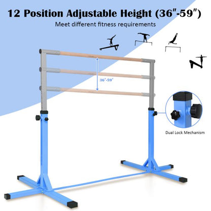 Adjustable 90CM-150CM Gymnastics Training Bar with Non-slipping Rubber Pads