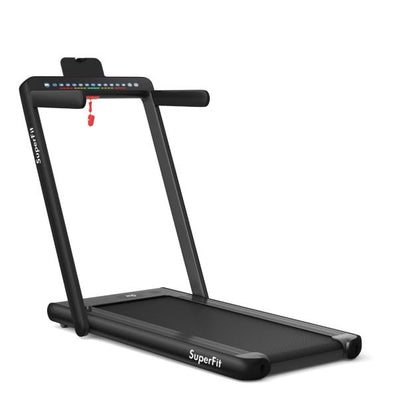 2 in 1 Folding Treadmill with Dual LED Display for Home & Office