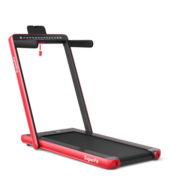 2 in 1 Folding Treadmill with Dual LED Display for Home & Office