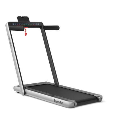 2 in 1 Folding Treadmill with Dual LED Display for Home & Office